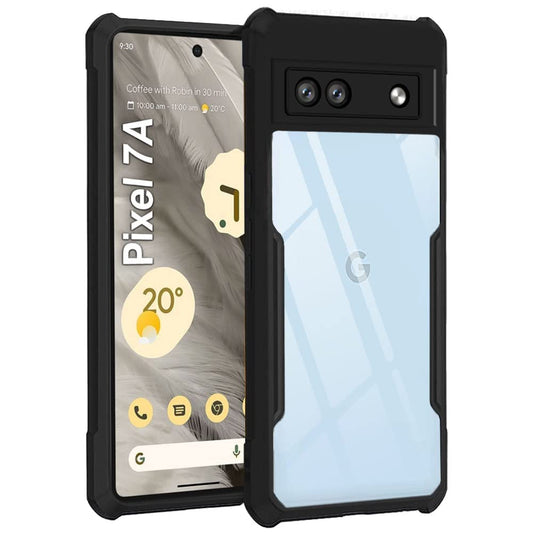 VAKIBO Super Premium Black Border Transparent Case With Corner Protection & Camera Protection Suitable for Google Pixel 7A
