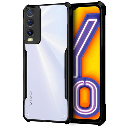 VAKIBO Super Premium Black Border Transparent Case With Corner Protection & Camera Protection Suitable for Vivo Y12s