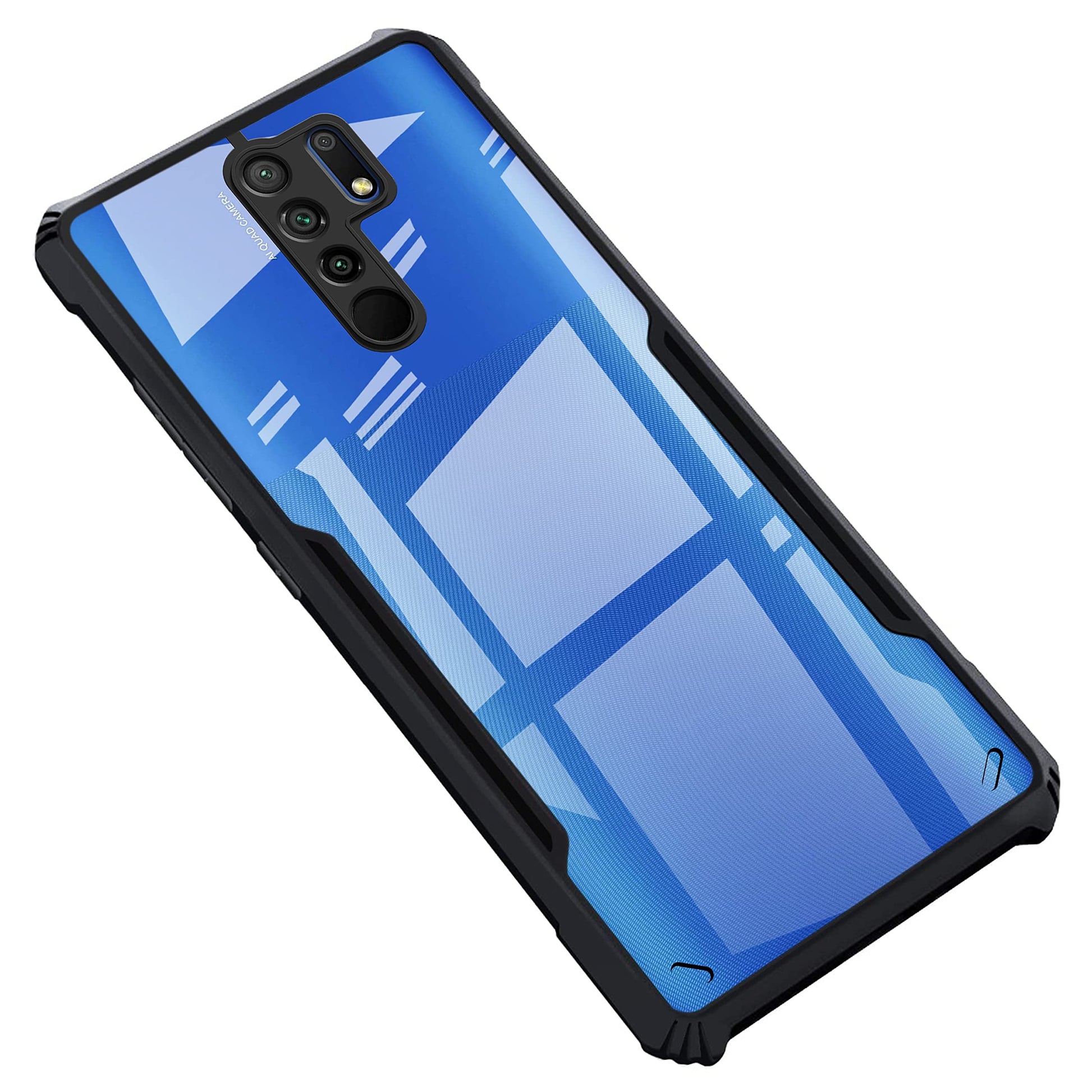 VAKIBO Super Premium Black Border Transparent Case With Corner Protection & Camera Protection Suitable for Mi Poco M2