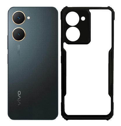 VAKIBO Best Selling Black and Transparent Back Cover Case Made With Soft TPU and Acrylic With 4 Corner and Camera Protection Suitable for Vivo Y18e