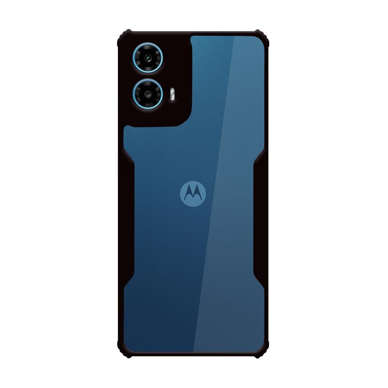 VAKIBO Super Premium Black Border Transparent Case With Corner Protection & Camera Protection Suitable for Moto G45