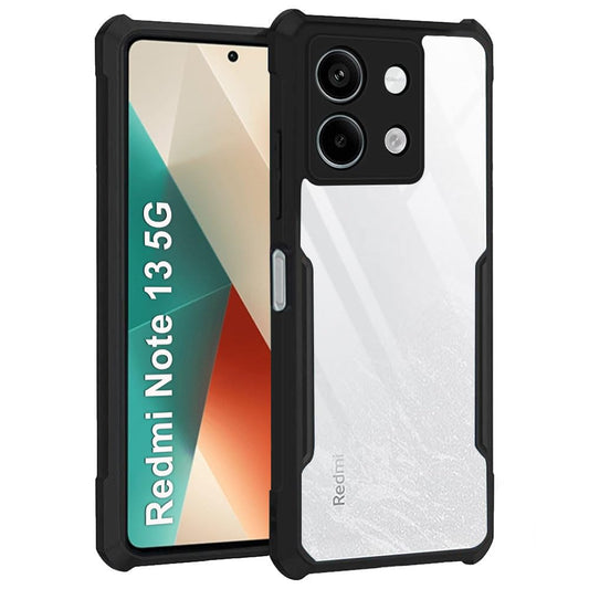 VAKIBO Super Premium Black Border Transparent Case With Corner Protection & Camera Protection Suitable for Mi Redmi Note 13