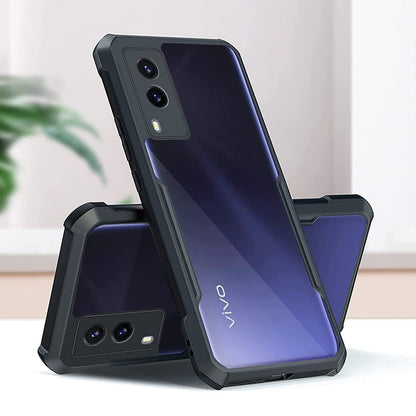 VAKIBO Super Premium Black Border Transparent Case With Corner Protection & Camera Protection Suitable for Vivo V21E 5G
