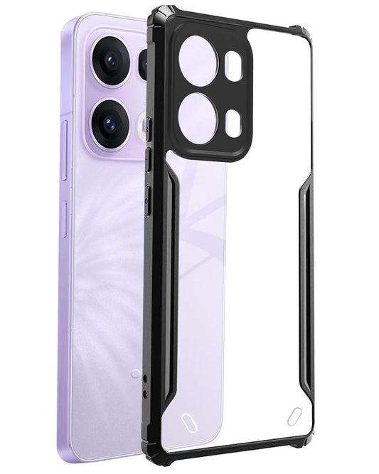 VAKIBO Super Premium Black Border Transparent Case With Corner Protection & Camera Protection Suitable for Oppo Reno 13 Pro
