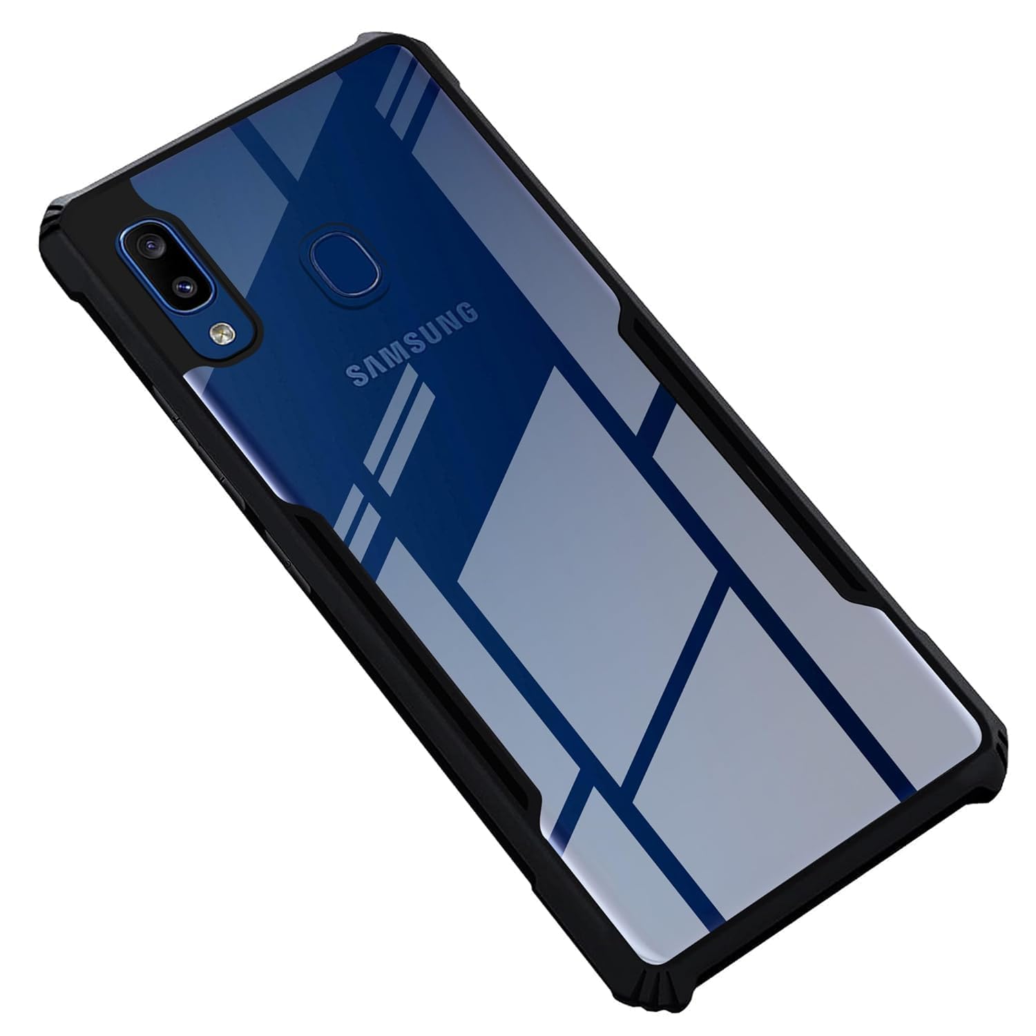 VAKIBO Super Premium Black Border Transparent Case With Corner Protection & Camera Protection Suitable for Samsung A30