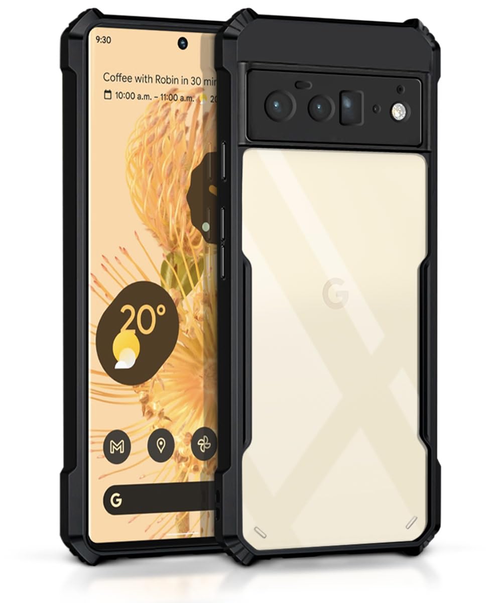 VAKIBO Super Premium Black Border Transparent Case With Corner Protection & Camera Protection Suitable for Google Pixel 6 Pro