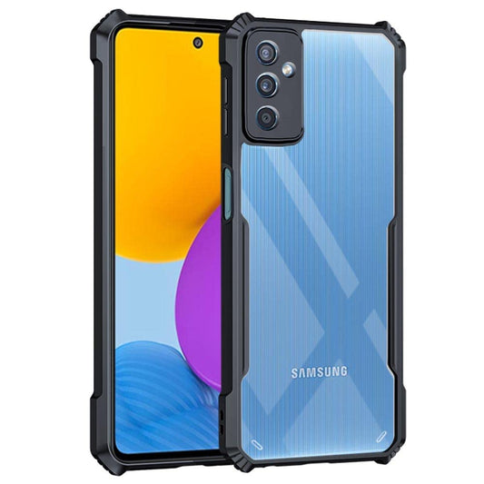 VAKIBO Best Selling Black and Transparent Coloured Made With Soft TPU and Acrylic Back Cover Case With 4 Corner and Camera Protection Suitable for Samsung Galaxy M52