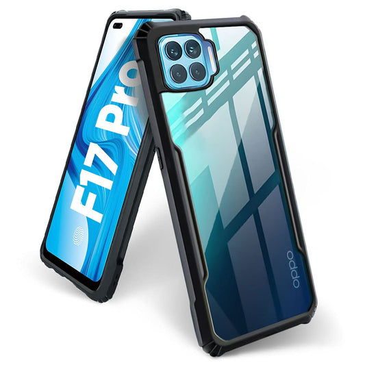 VAKIBO Super Premium Black Border Transparent Case With Corner Protection & Camera Protection Suitable for Oppo F17 Pro
