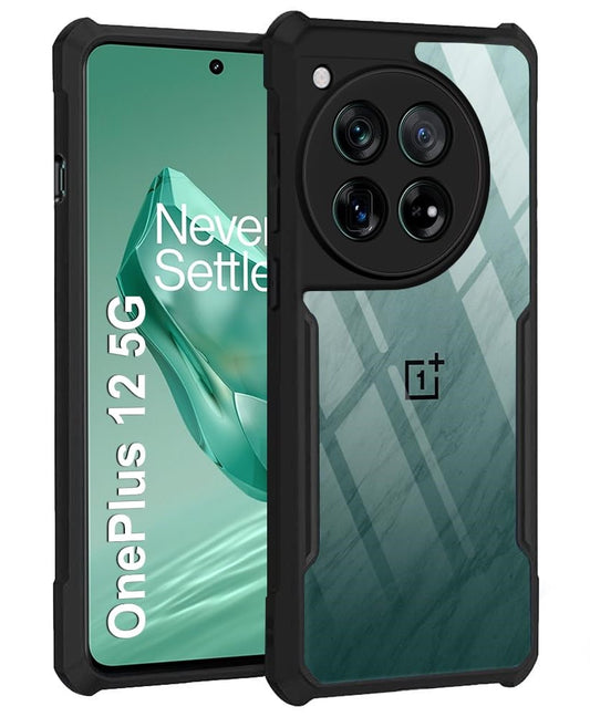 VAKIBO Super Premium Black Border Transparent Case With Corner Protection & Camera Protection Suitable for OnePlus 12