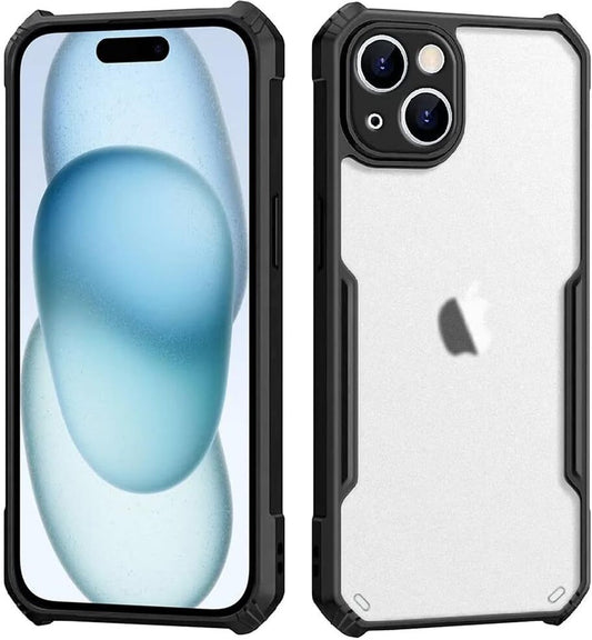 VAKIBO Best Selling Black and Transparent Back Cover Case Made With Soft TPU and Acrylic With 4 Corner and Camera Protection Suitable for Apple iPhone 15
