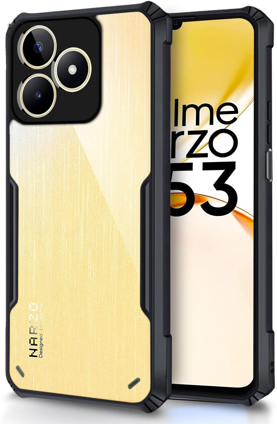 VAKIBO Super Premium Black Border Transparent Case With Corner Protection & Camera Protection Suitable for Realme C53