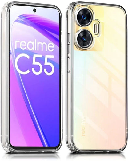 VAKIBO Premium Clear 2MM Thick Transparent Soft TPU Rubber Back Cover Case With Camera Protection Suitable for Realme Narzo N55