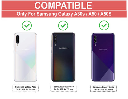 VAKIBO Super Premium Black Border Transparent Case With Corner Protection & Camera Protection Suitable for Samsung A50s