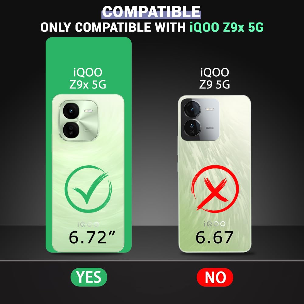 VAKIBO Super Premium Black Border Transparent Case With Corner Protection & Camera Protection Suitable for iQOO Z9X