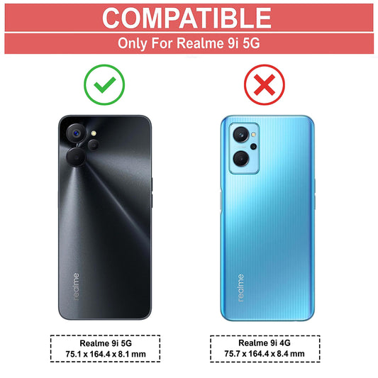 VAKIBO Super Premium Black Border Transparent Case With Corner Protection & Camera Protection Suitable for Realme 9i 5G