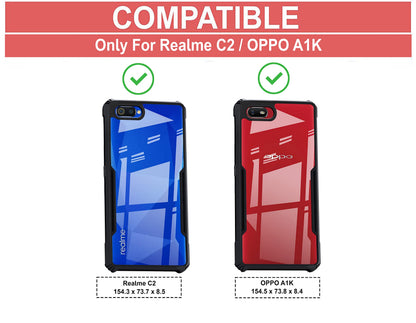 VAKIBO Super Premium Black Border Transparent Case With Corner Protection & Camera Protection Suitable for Oppo A1K