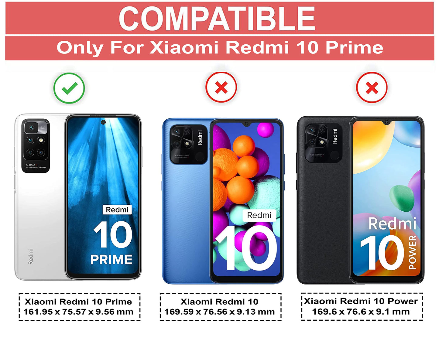 VAKIBO Super Premium Black Border Transparent Case With Corner Protection & Camera Protection Suitable for Mi Redmi 10 Prime