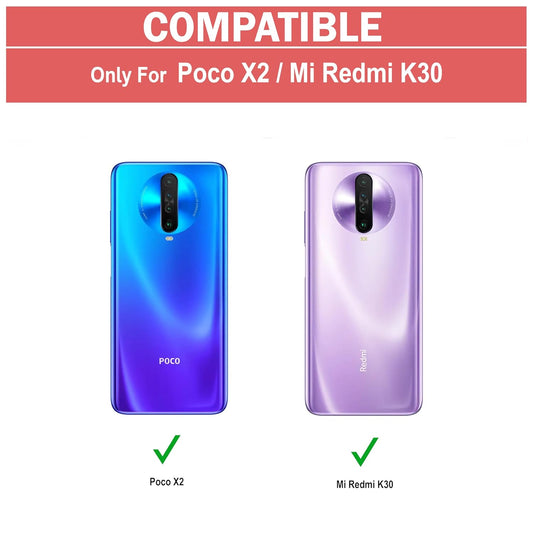 VAKIBO Best Selling Black and Transparent Coloured Made With Soft TPU and Acrylic Back Cover Case With 4 Corner and Camera Protection Suitable for Mi Poco X2
