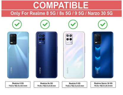 VAKIBO Super Premium Black Border Transparent Case With Corner Protection & Camera Protection Suitable for Realme 8S 5G