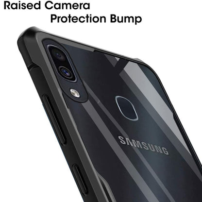VAKIBO Super Premium Black Border Transparent Case With Corner Protection & Camera Protection Suitable for Samsung A30