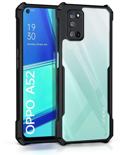 VAKIBO Super Premium Black Border Transparent Case With Corner Protection & Camera Protection Suitable for Oppo A52