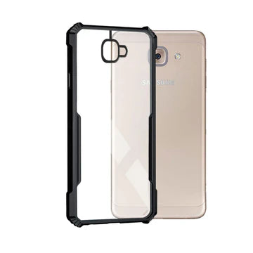 VAKIBO Super Premium Black Border Transparent Case With Corner Protection & Camera Protection Suitable for Samsung On Max