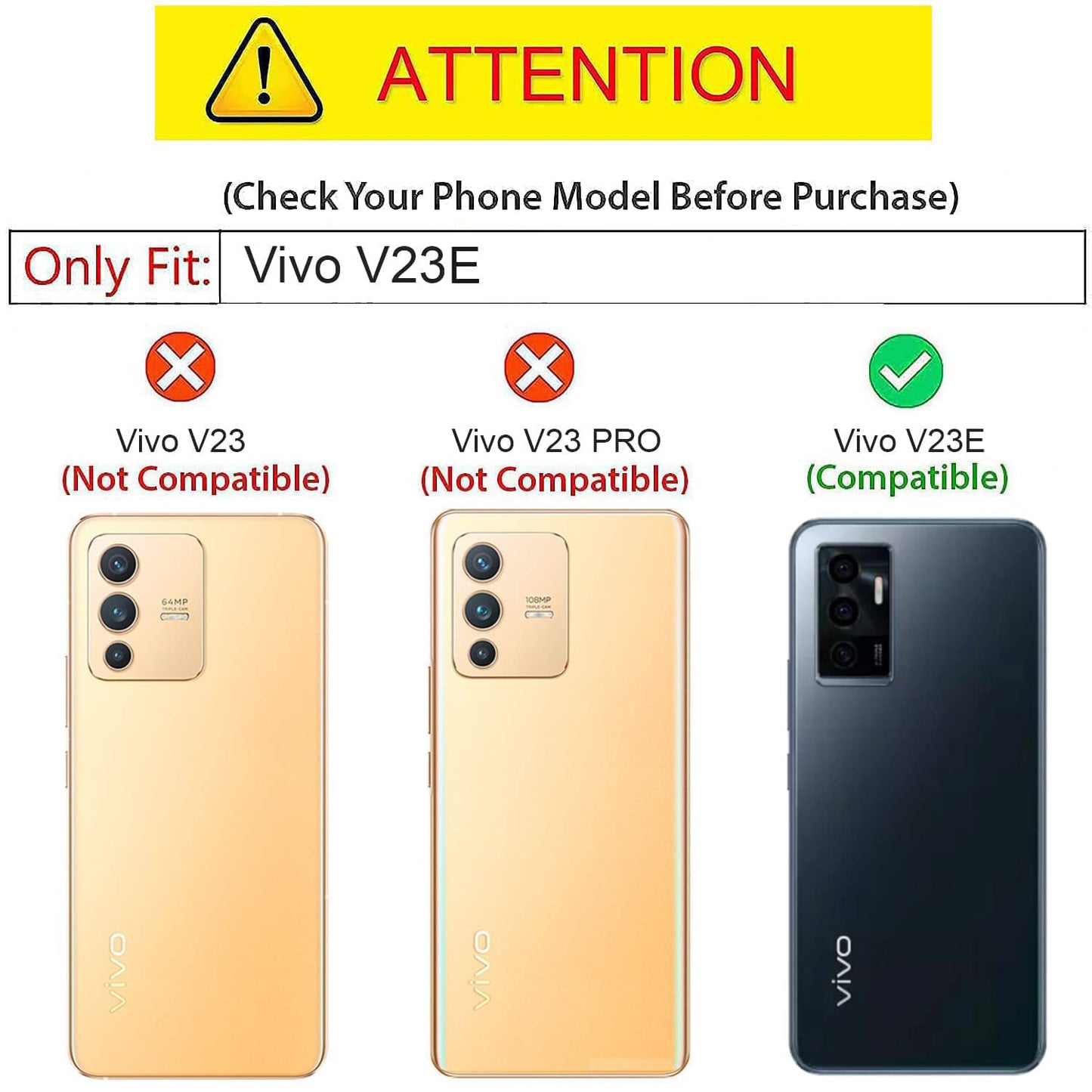 VAKIBO Super Premium Black Border Transparent Case With Corner Protection & Camera Protection Suitable for Vivo V23E 5G