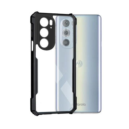 VAKIBO Super Premium Black Border Transparent Case With Corner Protection & Camera Protection Suitable for Moto Edge 30 Pro