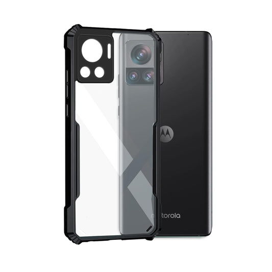 VAKIBO Super Premium Black Border Transparent Case With Corner Protection & Camera Protection Suitable for Moto Edge 30 Ultra