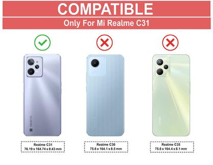 VAKIBO Super Premium Black Border Transparent Case With Corner Protection & Camera Protection Suitable for Realme C31
