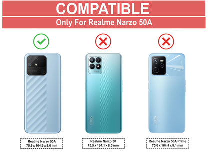 VAKIBO Super Premium Black Border Transparent Case With Corner Protection & Camera Protection Suitable for Realme Narzo 50A