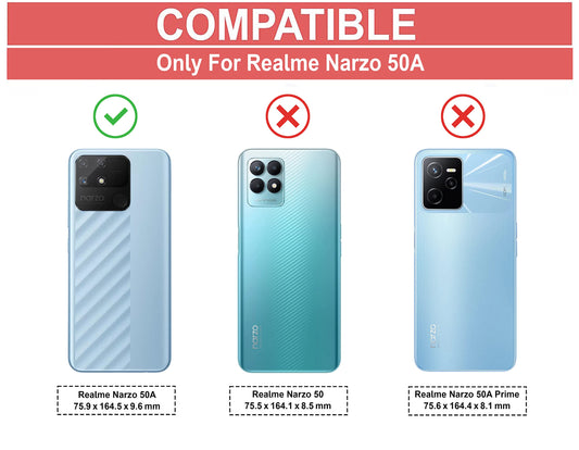 VAKIBO Super Premium Black Border Transparent Case With Corner Protection & Camera Protection Suitable for Realme Narzo 50A