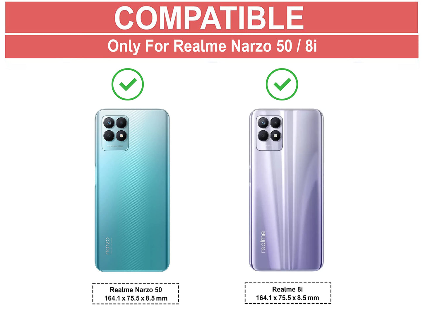 VAKIBO Super Premium Black Border Transparent Case With Corner Protection & Camera Protection Suitable for Realme 8i