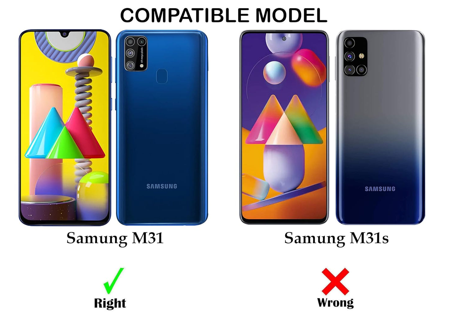 VAKIBO Best Selling Black and Transparent Coloured Made With Soft TPU and Acrylic Back Cover Case With 4 Corner and Camera Protection Suitable for Samsung Galaxy M31