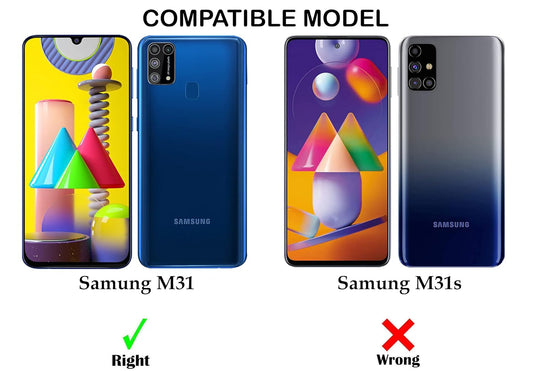 VAKIBO Best Selling Black and Transparent Coloured Made With Soft TPU and Acrylic Back Cover Case With 4 Corner and Camera Protection Suitable for Samsung Galaxy M31