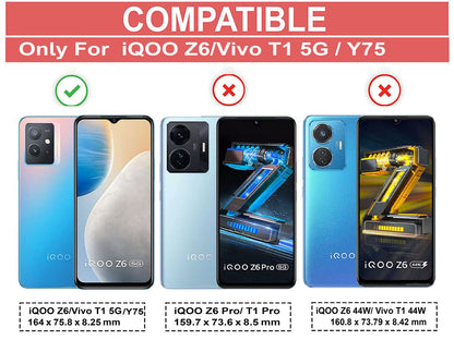 VAKIBO Super Premium Black Border Transparent Case With Corner Protection & Camera Protection Suitable for Vivo T1 5G