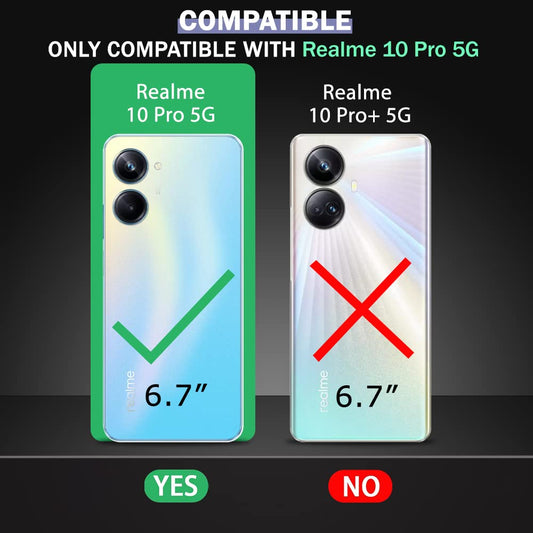 VAKIBO Super Premium Black Border Transparent Case With Corner Protection & Camera Protection Suitable for Realme 10 Pro