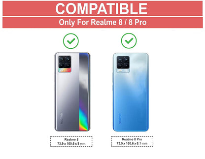 VAKIBO Super Premium Black Border Transparent Case With Corner Protection & Camera Protection Suitable for Realme 8 4G