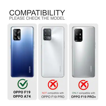 VAKIBO Best Selling Black and Transparent Coloured Made With Soft TPU and Acrylic Back Cover Case With 4 Corner and Camera Protection Suitable for Oppo F19