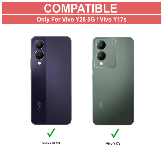 VAKIBO Super Premium Black Border Transparent Case With Corner Protection & Camera Protection Suitable for Vivo Y28 5G