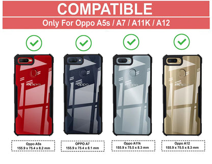 VAKIBO Super Premium Black Border Transparent Case With Corner Protection & Camera Protection Suitable for Oppo A12