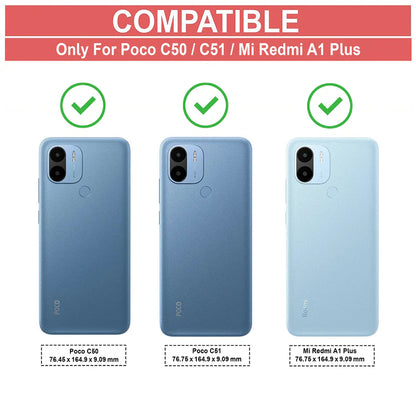 VAKIBO Super Premium Black Border Transparent Case With Corner Protection & Camera Protection Suitable for Mi Poco C51
