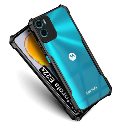 VAKIBO Super Premium Black Border Transparent Case With Corner Protection & Camera Protection Suitable for Moto E22S