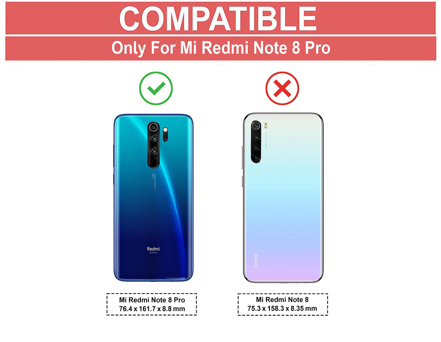 VAKIBO Super Premium Black Border Transparent Case With Corner Protection & Camera Protection Suitable for Mi Redmi Note 8 Pro