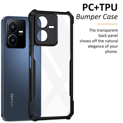 VAKIBO Super Premium Black Border Transparent Case With Corner Protection & Camera Protection Suitable for Vivo Y22