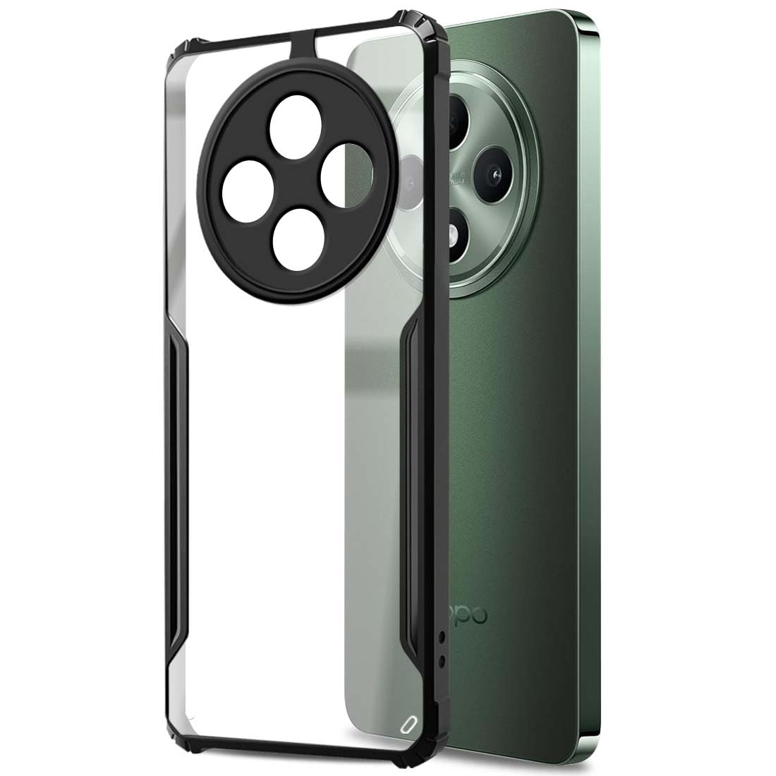 VAKIBO Super Premium Black Border Transparent Case With Corner Protection & Camera Protection Suitable for Oppo F27