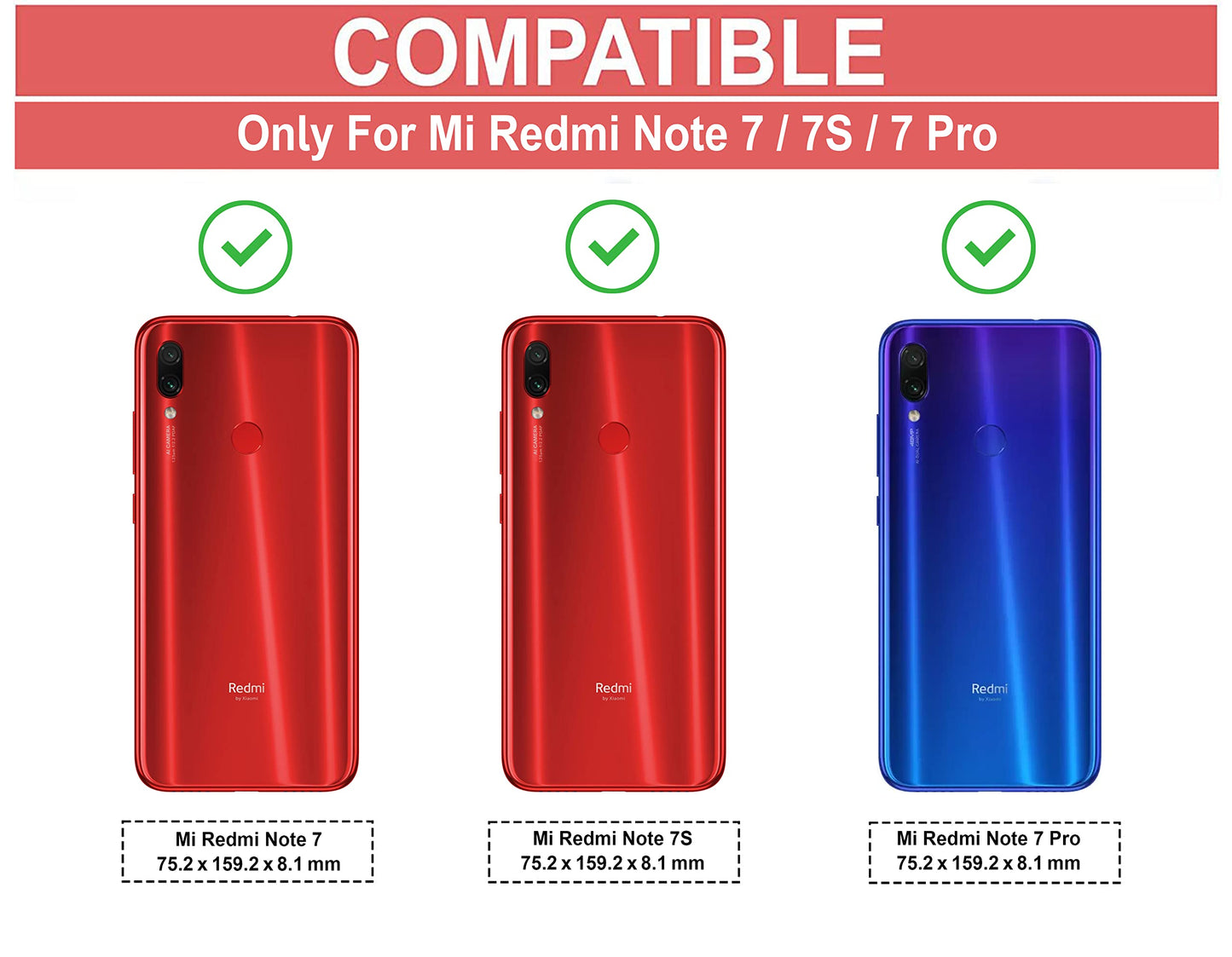VAKIBO Super Premium Black Border Transparent Case With Corner Protection & Camera Protection Suitable for Mi Redmi Note 7