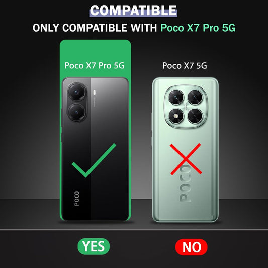 VAKIBO Best Selling Black and Transparent Coloured Made With Soft TPU and Acrylic Back Cover Case With 4 Corner and Camera Protection Suitable for Mi Poco X7 Pro