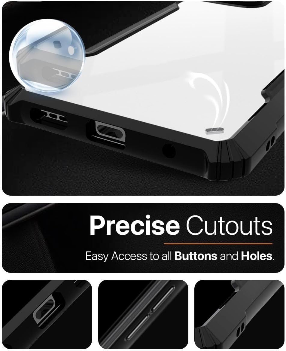 VAKIBO Super Premium Black Border Transparent Case With Corner Protection & Camera Protection Suitable for Tecno Spark 40 Pro