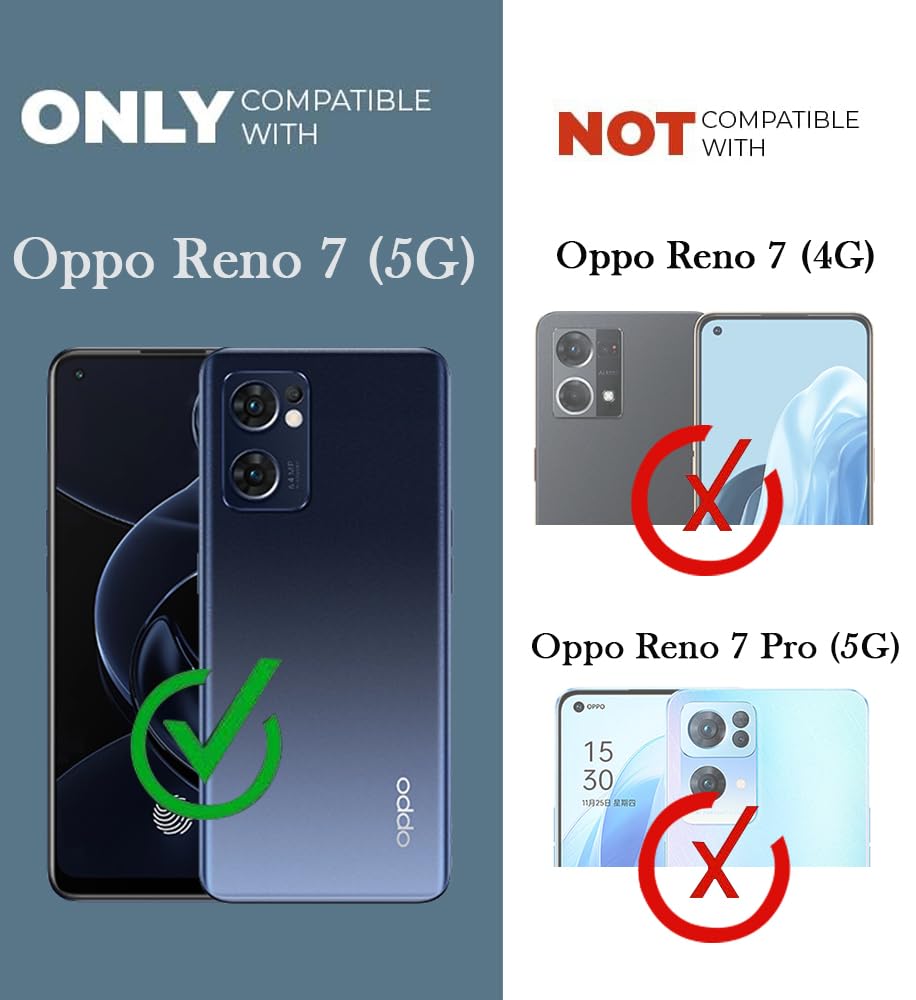 VAKIBO Super Premium Black Border Transparent Case With Corner Protection & Camera Protection Suitable for Oppo Reno 7